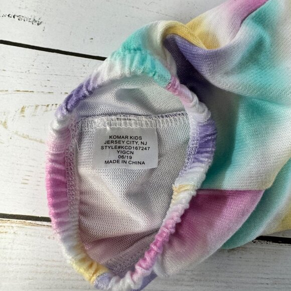 Komar Kids 18" Doll Pink Unicorn Ruffled Top & Tie-Dye Heart Leggings Set - Picture 3 of 4